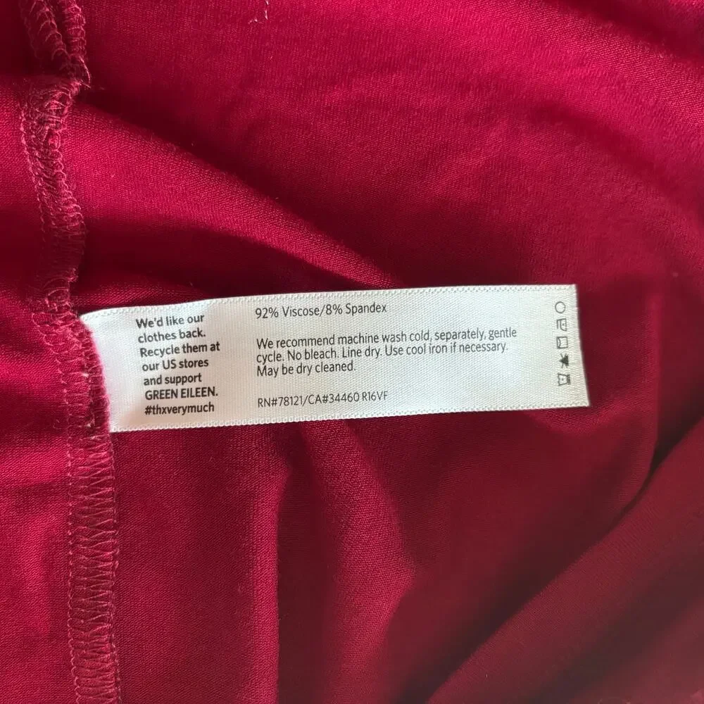 EILEEN FISHER | Women's Size L Deep Red Viscose Sleeveless Shift Tank Dress